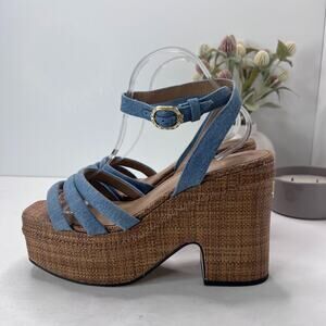 Sam Edelman Tibby Platform Open Toe Block Heeled Ankle Strap Sandals Women's 11M